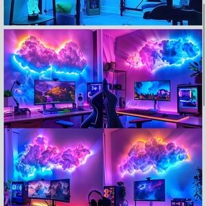 Vibrant LED Cloud Wall Art with Multicolor Glow